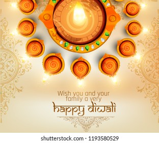 illustration of Happy Diwali, diwali big sale illuminated oil lamps on blurred glossy background for shubh Diwali or Deepawali with creative illustration, greeting card design illustration of Happy Diwali, diwali big sale illuminated oil lamps on blurred glossy background for shubh Diwali or Deepawali with creative illustration, greeting card design