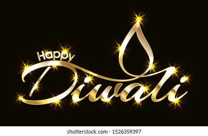 illustration of Happy Diwali for the celebration of Hindu community festival.