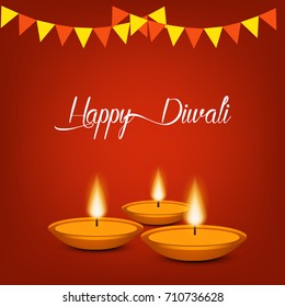 illustration of Happy Diwali colorful background.