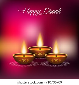 illustration of Happy Diwali colorful background.