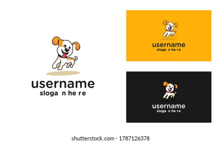 Illustration Happy dog Logo Design Vector template