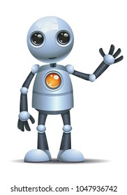 illustration of a happy droid little robot hi five on isolated white background