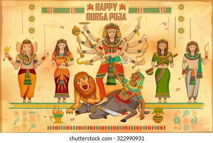 illustration of Happy Durga Puja background