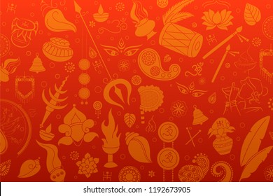 Illustration Of Happy Durga Puja Subh Navratri Background