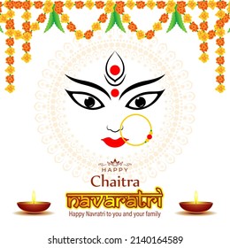 Illustration of Happy Durga Puja Subh Navratri