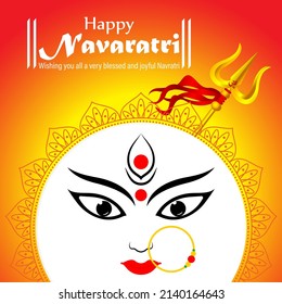 Illustration of Happy Durga Puja Subh Navratri