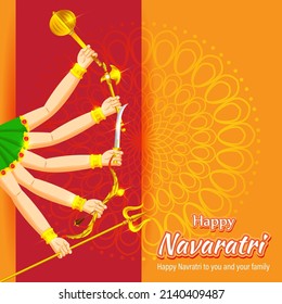 Illustration of Happy Durga Puja Subh Navratri