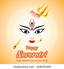 Illustration of Happy Durga Puja Subh Navratri