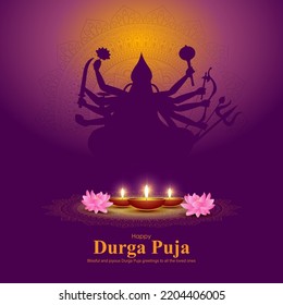 Illustration of Happy Durga Puja Subh Navratri