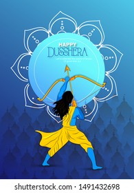  illustration of Happy Dussehra Navratri poster festival of India