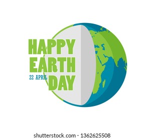 Illustration of a happy earth day banner, for environment safety celebration