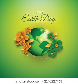 Illustration of Happy Earth Day , for environment safety celebration, banner , poster, vector