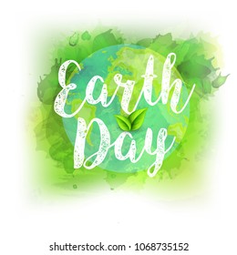 Illustration Of Happy Earth Day Poster or Banner Background.