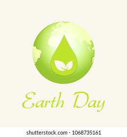 Illustration Of Happy Earth Day Poster or Banner Background.