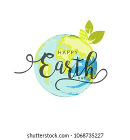 Illustration Of Happy Earth Day Poster or Banner Background.