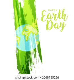 Illustration Of Happy Earth Day Poster or Banner Background.