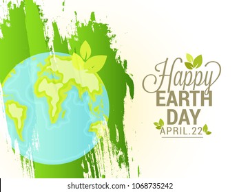 Illustration Of Happy Earth Day Poster or Banner Background.