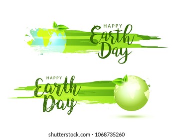 Illustration Of Happy Earth Day Poster or Banner Background.