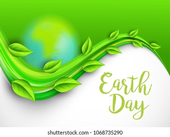 Illustration Of Happy Earth Day Poster or Banner Background.