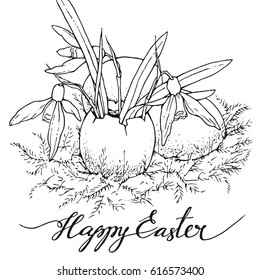 Illustration of Happy Easter card.