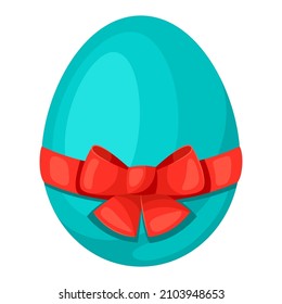 Illustration of Happy Easter decorative egg. Cartoon symbol of celebration.