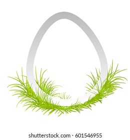 Illustration Happy Easter  Egg with Green Grass - Vector