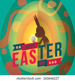 Illustration of happy easter eggs background.