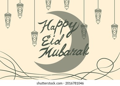 Illustration of happy Eid al-Adha writing for the background