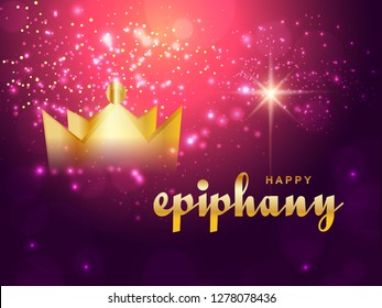 Illustration Of Happy Epiphany Background.