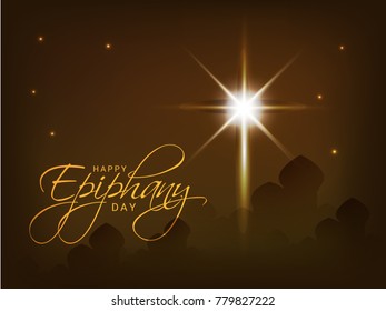 Illustration Of Happy Epiphany Day Greeting Card Design.