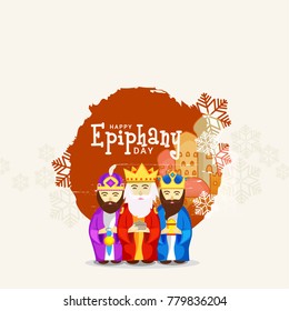 Illustration Of Happy Epiphany Day Greeting Card Design.