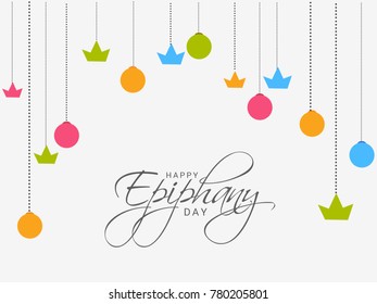 Illustration Of Happy Epiphany Day Greeting Card Design.