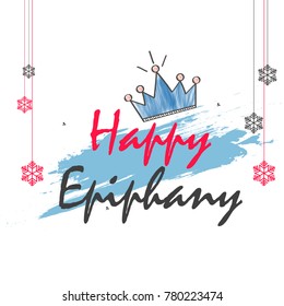 Illustration Of Happy Epiphany Day Greeting Card Design.