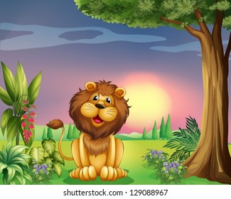 Illustration of a happy face of a lion