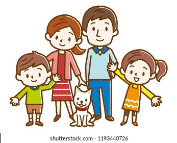 Illustration of a happy family