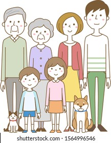 Illustration of a happy family.