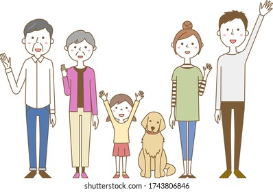 Illustration of a happy family.