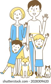 Illustration of a happy family.
