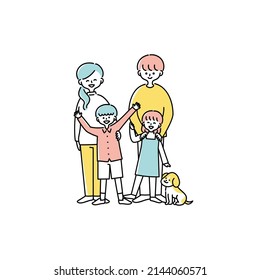 Illustration of a happy family