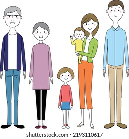 Illustration of a happy family.