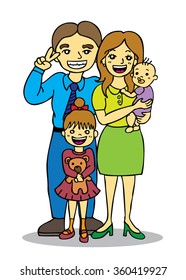Illustration of happy family