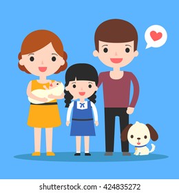 illustration of happy family