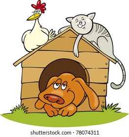 Illustration of Happy farm animals