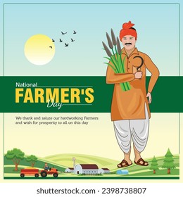 Illustration of Happy Farmers Day creative Concept