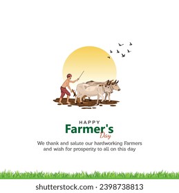 Illustration of Happy Farmers Day creative Concept