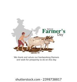 Illustration of Happy Farmers Day creative Concept