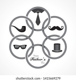 Illustration of Happy Fathers Day Greeting for respecting our parents