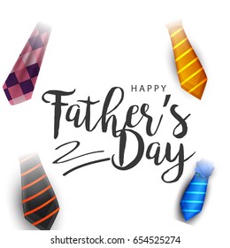 Illustration Of Happy Fathers Day Greeting Card Background.