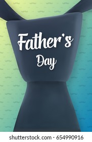 Illustration of Happy Father's Day Greeting Card. Realistic Tie with Paper Lettering