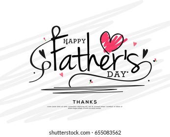 Illustration Of Happy Fathers Day Greeting Card Background.
